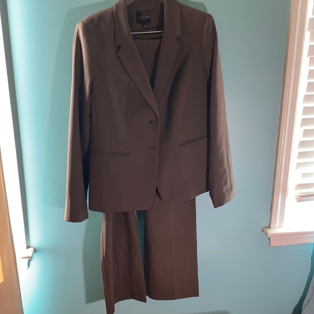 Limited collection suit with 2 PANTS. Light brown bit of gray. Size 12.